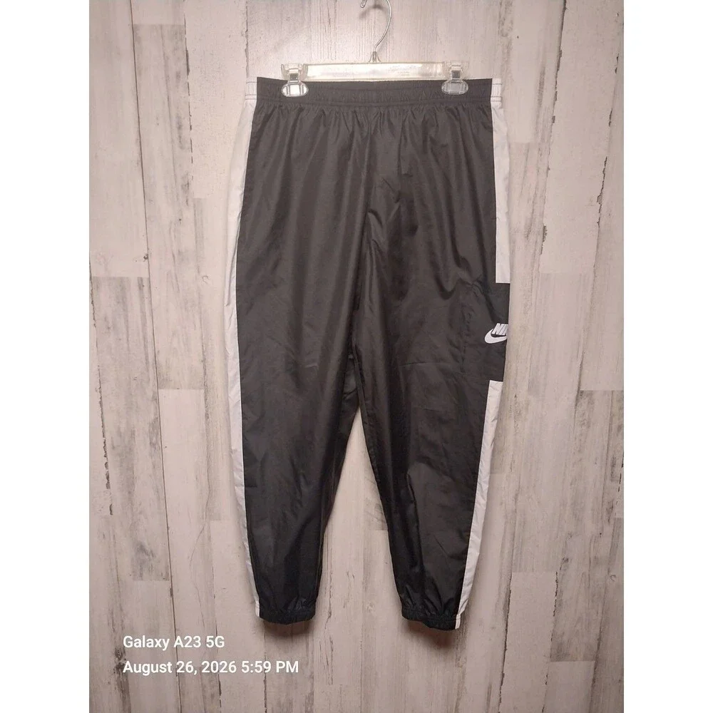 Nike Sportswear Women's Woven Trousers CJ7346-010 Black/White Size Large